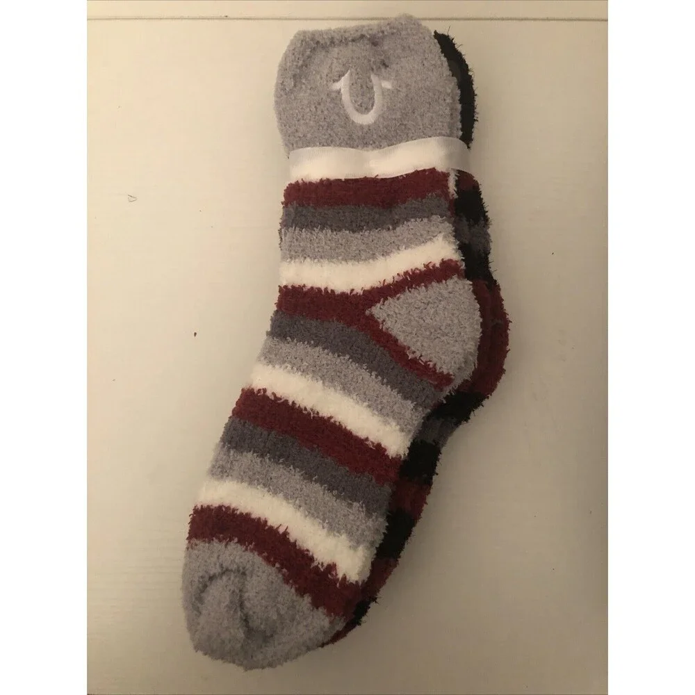 True Religion Women’s Fuzzy Slipper Socks 3-Pack‎ Sz 9-11 Shoe Size 5-10 NWT